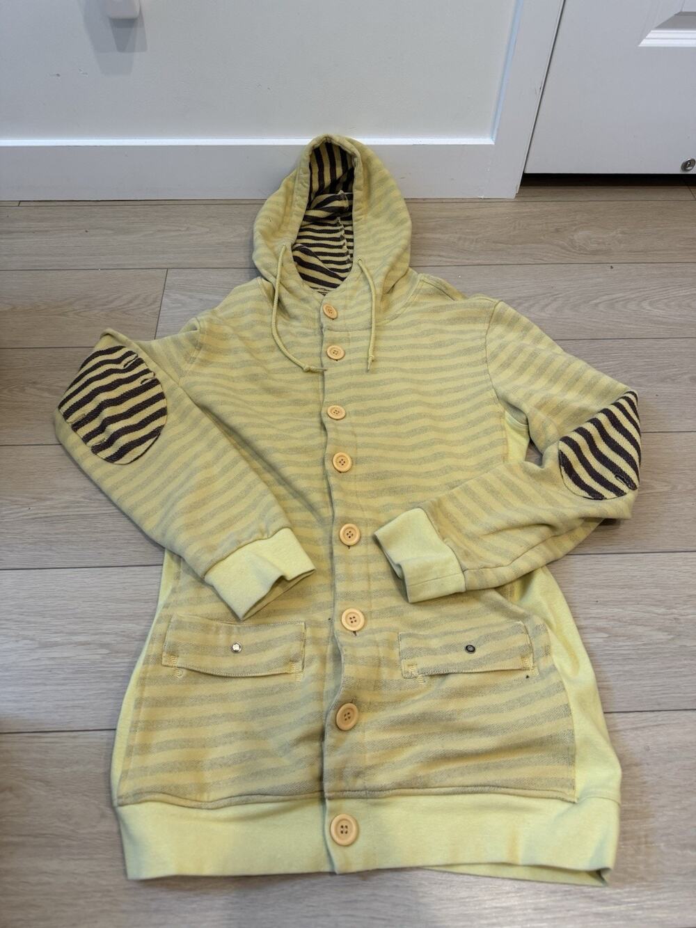 Nomis Hoodie Mens L All Over Print Button Front Cardigan Rare Streetwear